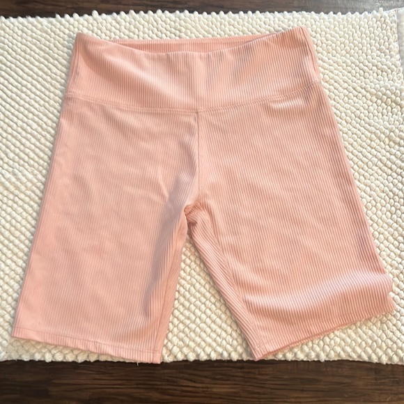 Baby Pink Ribbed Bike Short - Picture 1 of 4